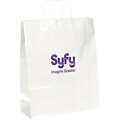 Gloss Shopper Bags; White, 19-1/4x16x6