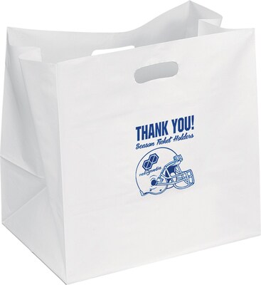 Custom Die Cut Handle Supply Bags; 14x14x10