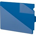 Smead® End-Tab Poly Out Guides, 2 Pocket Style, Center Position Tab, Extra Wide Letter, Blue, 50/Bx (61961)
