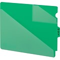 Smead® End-Tab Poly Out Guides, 2 Pocket Style, Center Position Tab, Extra Wide Letter, Green, 50/Bx (61962)