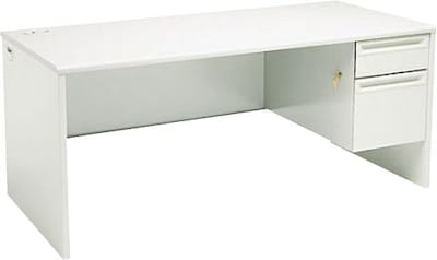 L Workstation Right Pedestal Desk; Grey/Grey; Order Left Return