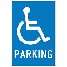 National Marker Handicapped Parking Parking Sign, 18 x 12, Aluminum (TM94G)