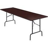 Quill Brand® Folding Table, 96L x 30W, Walnut (27097/51257)