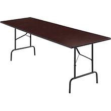 Quill Brand® Folding Table, 96L x 30W, Walnut (27097/51257)