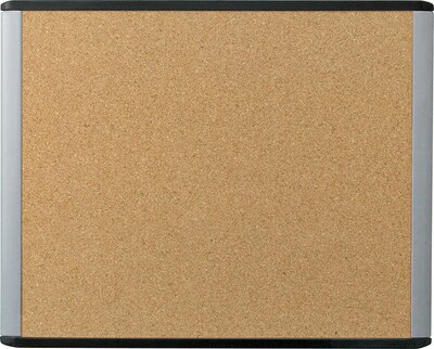 U Brands MOD Cork Bulletin Board, Black and Gray Frame, 20" x 16" (390U00-01)