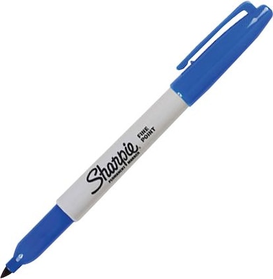 Sharpie Permanent Markers, Fine Tip, Blue, 36/Pack (1920932)