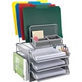 Quill Brand® All-in-One Silver Wire Mesh Desk Organizer (27642)