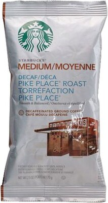 Starbucks® Coffee, Pike Place Decaf, 2.5 oz, 18/Pack (011023061)