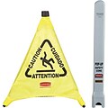 Rubbermaid® Multilingual Caution Pop-Up Safety Cone, 20 x 21 x 21, 1/EA