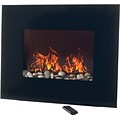 Northwest Electric Fireplace with Wall Mount, Black Glass Panel