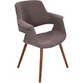 Lumisource Vintage Flair Accent Chair, Medium Brown Fabric