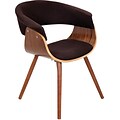 Lumisource Vintage Mod Accent Chair, Walnut Wood Finish and Black Fabric