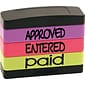 Stack Stamp Set, "Approved", "Entered", "Paid", Assorted Fluorescent Ink (8802)