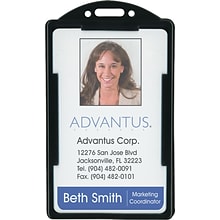 Advantus Vertical ID Card Holders, 2 1/8 x 3 3/8, Black, 25/Pack (75657)