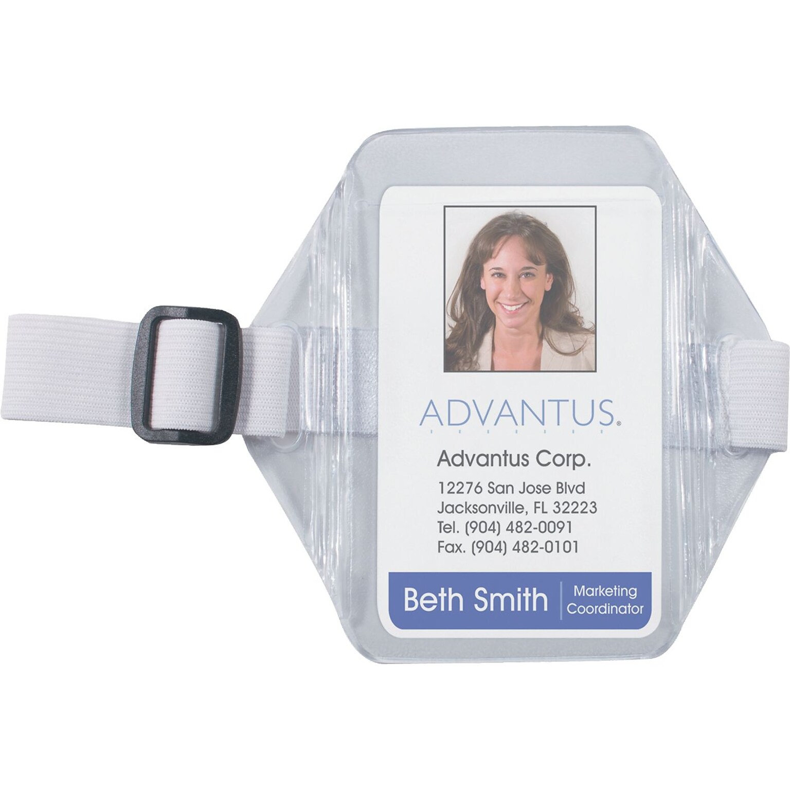 Vertical Arm Badge Holder, 2 1/2 x 3 1/2, Clear/white, 12 Per Box