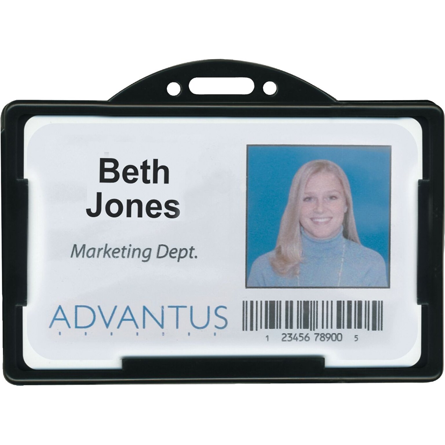 Advantus Horizontal ID Card Holders, 3 3/8 x 2 1/8, Black, 25/Pack (75656)