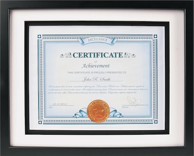 DAX® Solid Wood Float Frame, Wood, 11 x 14 matted to 8 1/2 x 11, Black, Each (N15989ST)