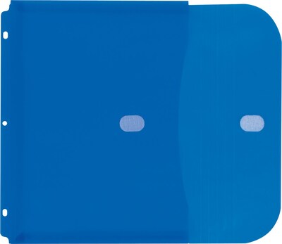 Poly Binder Pockets, 11 1/2 x 9 1/4, Blue, 5/Pk