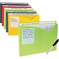 Write-On Expanding Poly File Folders, 1 Exp., Letter, Assorted Colors, 10/Bx