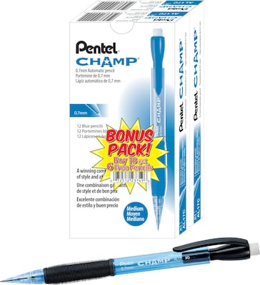 Pentel Champ Mechanical Pencil, 0.7mm, #2 Medium Lead, 2 Dozen (AL17CSW-US)