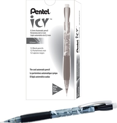 Pentel Icy Mechanical Pencil, 0.5mm, #2 Medium Lead, Dozen (AL25TA)