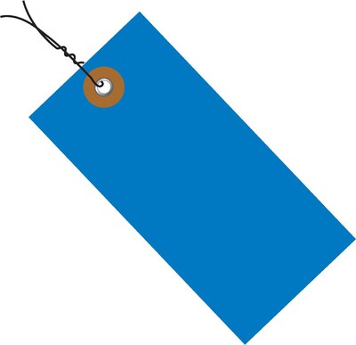 6 1/4 x 3 1/8 Blue Tyvek® Shipping Tag - Pre-Wired, 100/Case (G14083A)