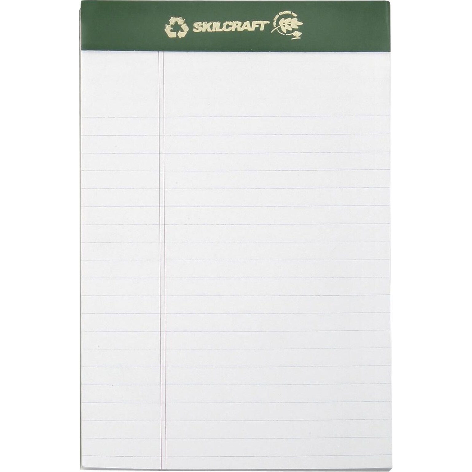 Skilcraft Writing Pad, 5 x 8, Green, 12/Pack (NSN5169629)