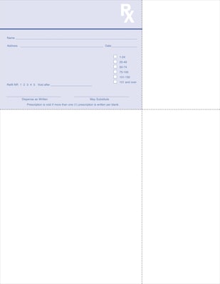 Medical Arts Press­® Tamper-Resistant Laser RX Blanks; 1 RX Blank/Sheet, Indiana