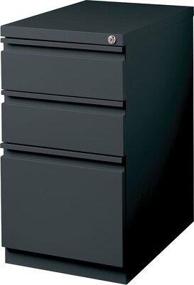 Quill Brand® 3-Drawer Vertical File Cabinet, Mobile/Pedestal, Letter, Charcoal, 19.88D (26816D)