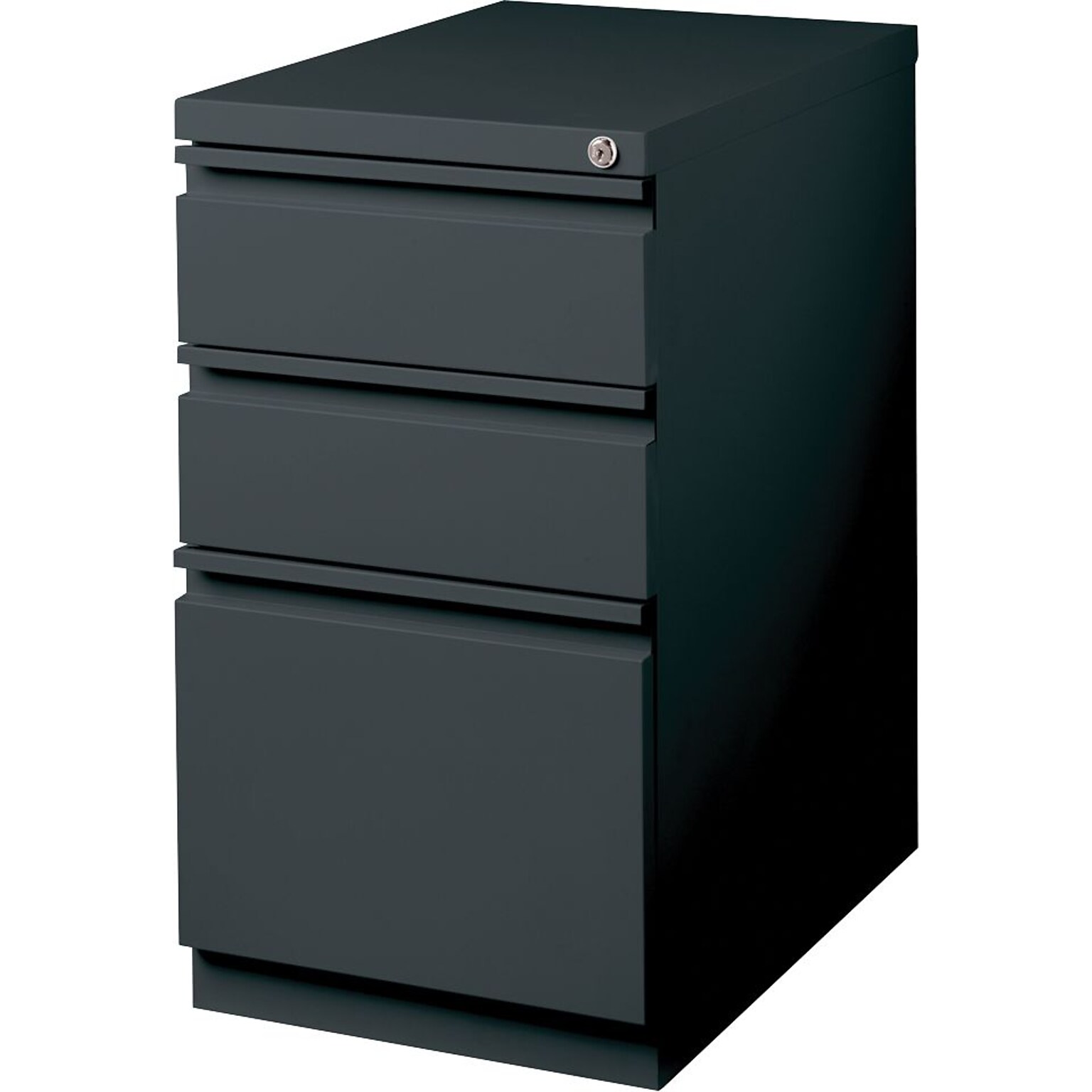 Quill Brand® 3-Drawer Vertical File Cabinet, Mobile/Pedestal, Letter, Charcoal, 19.88D (26816D)