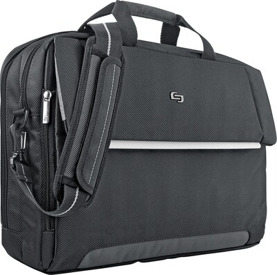 Solo New York Urban Chrysler Polyester Briefcase, Laptop Compatible, Black (LVL330-4)