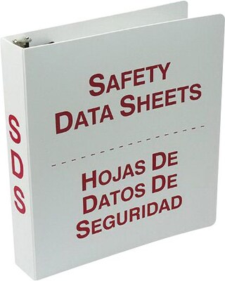 Accuform Safety Data Sheets 3 3-Ring Non-View Binder, Red/White (SBZRS640)