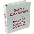 Accuform Safety Data Sheets 3 3-Ring Non-View Binder, Red/White (SBZRS640)