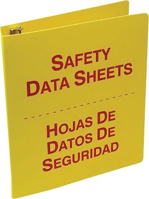 Accuform Signs Sds 3 Ring Bilingual Binder Red Yellow 2 5 Ring Diameter Quill Com