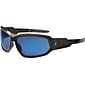 Ergodyne Skullerz® Loki Safety Glasses, Black/Blue Mirror, Anti-Scratch/Fog