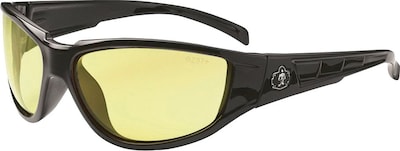 Ergodyne Skullerz® Njord Safety Glasses, Black/Yellow, Anti-Scratch