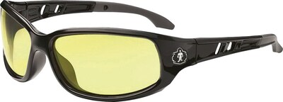 Ergodyne Skullerz® Valkyrie Safety Glasses, Black/Yellow, Anti-Scratch/Fog