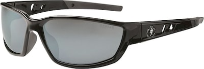 Ergodyne Skullerz® Kvasir Safety Glasses, Black/Silver Mirror, Anti-Scratch
