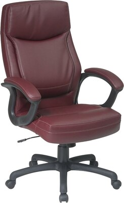 Office Star® Executive Eco Leather High-Back Chair, Burgundy