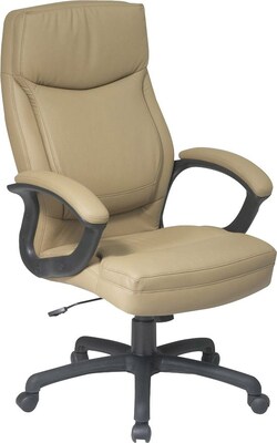 Office Star® Executive Eco Leather High-Back Chair, Tan
