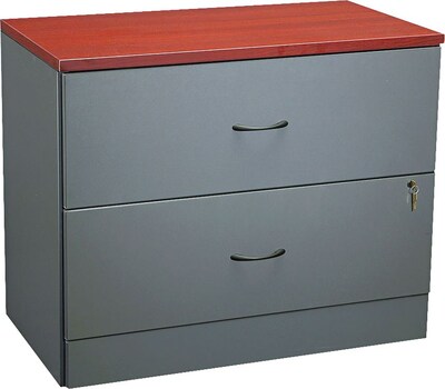 Global® Adaptabilities™ Office Collection in Cherry/Storm Grey Finish; Lateral File