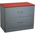 Global® Adaptabilities™ Office Collection in Cherry/Storm Grey Finish; Lateral File