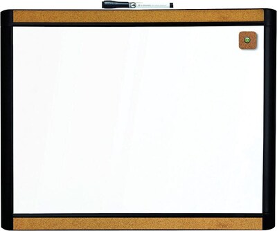 U Brands PINIT Magnetic Dry Erase Whiteboard, 20 x 16, Black Frame (426U00-01)