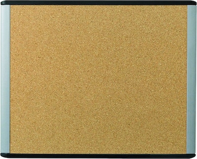 U Brands MOD Cork Bulletin Board, Black and Gray Frame, 20 x 16 (390U00-01)