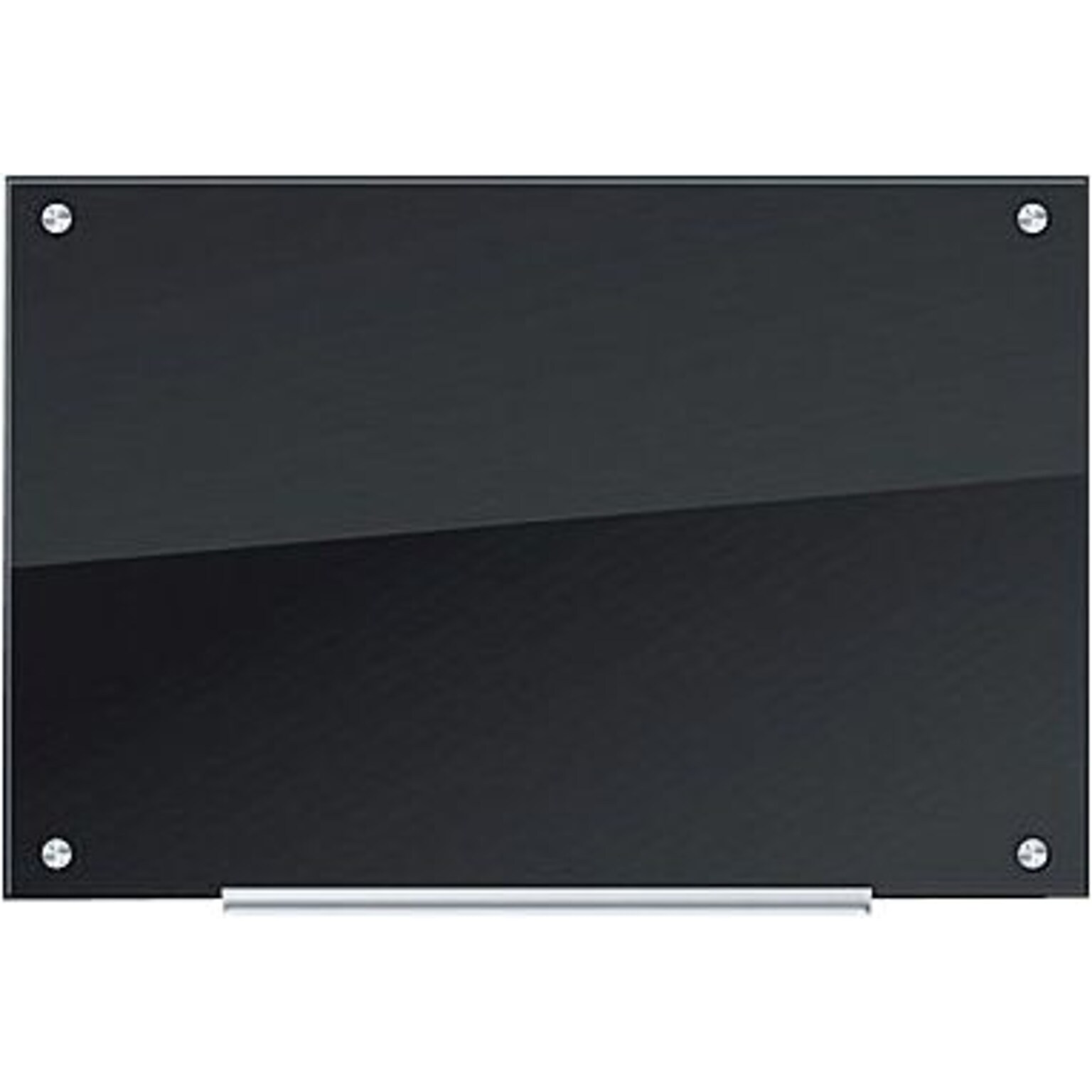 U Brands Black Glass Dry Erase Board, Frameless, 35 x 23 (170U00-01)