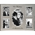 Malden 5-Opening Our Wedding Metal Collage Picture Frame, Silver, 4 x 6