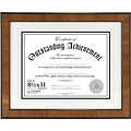 Malden Burlwood Document Frame With Black Border, Brown, 8 1/2 x 11