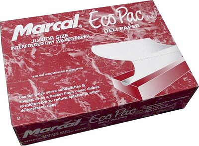 Marcal® 529 White Eco-Pac Deli Dry Waxed Paper Sheets, 10-3/4 x 8, 500/Box, 12Boxes/Pack