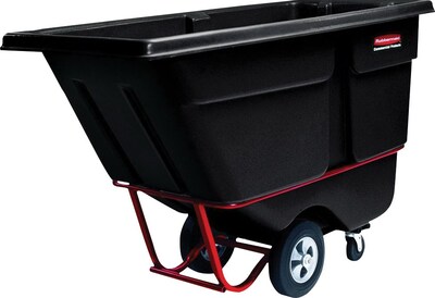 Rubbermaid® Commercial Cube Truck, Heavy Duty Tilt Truck, Black, 1/2 cu yd.