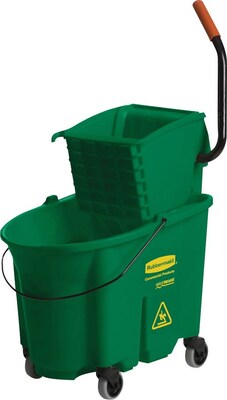 Rubbermaid® WaveBrake® Side Press Mopping Trolley, Combo, Green, 35 qt.